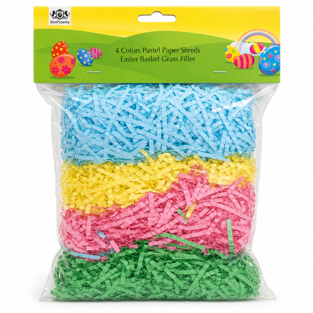 4-Color Pastel Easter Basket Grass Crinkle Paper Shred Filler 4 oz