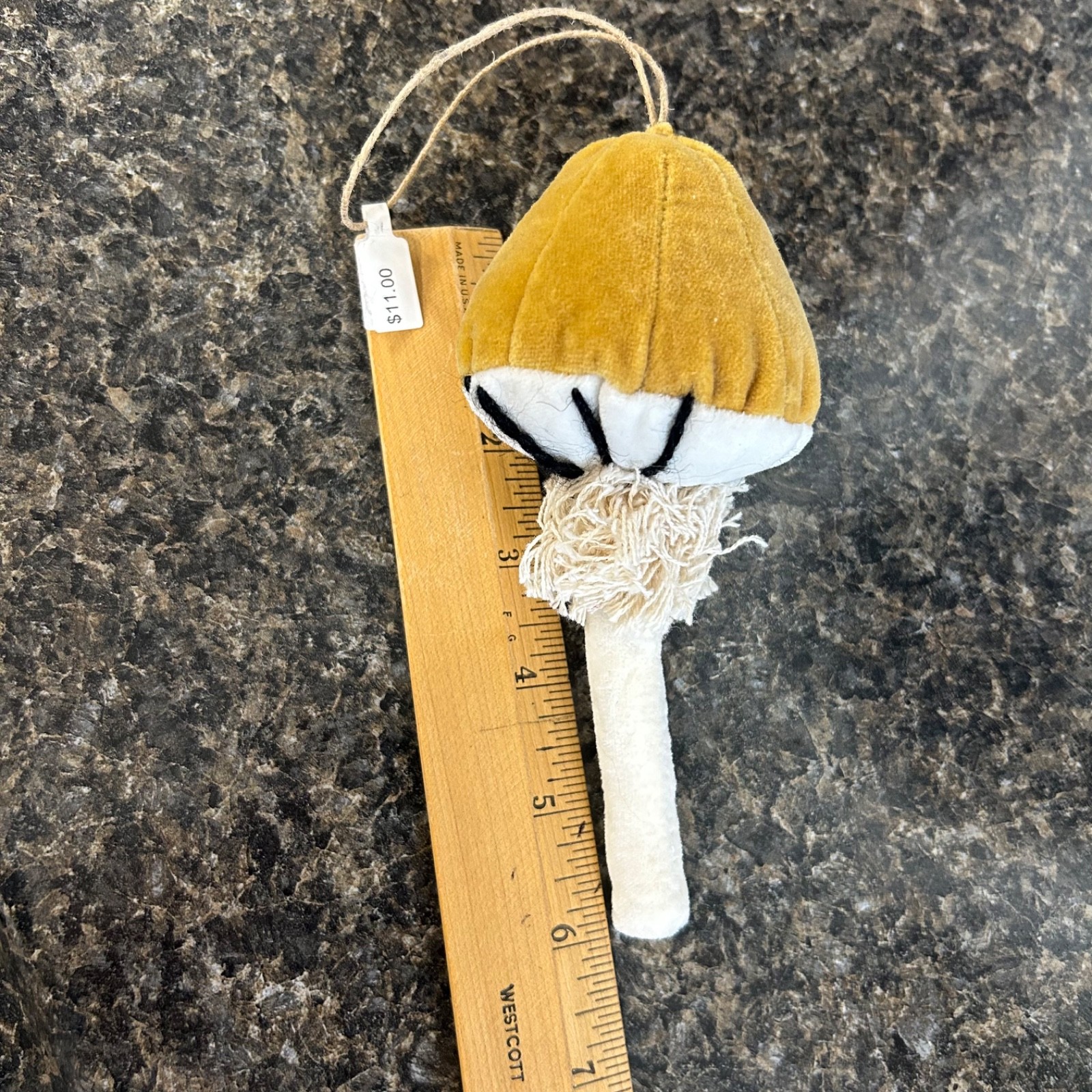 Anthropologie Mushroom Fungi Velvet Plant Ornaments Hanging Decor Pair NWT