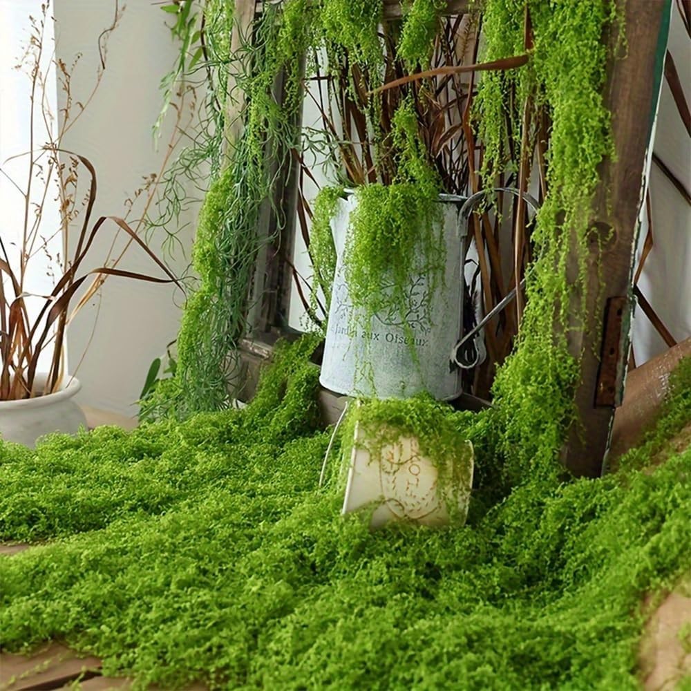 Fade Resistant Fake Moss for Crafts – 100g Versatile Decorative Greenery