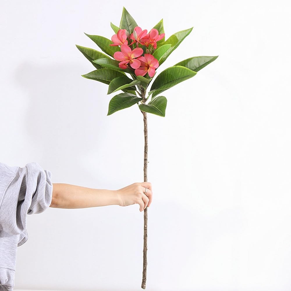 35.5 Inch Artificial Flowers Artificial Frangipani Flower 2 Stems Lifelike Re…