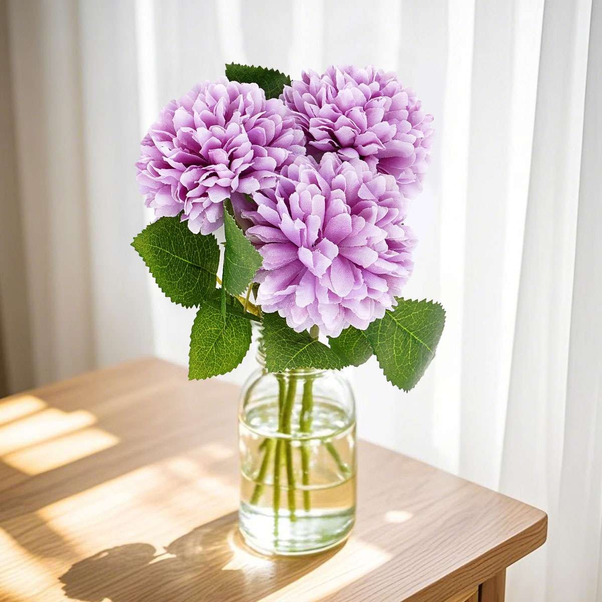 Lot Artificial Flowers Fake Chrysanthemums Ball Flower Home Outdoor Floral Decor