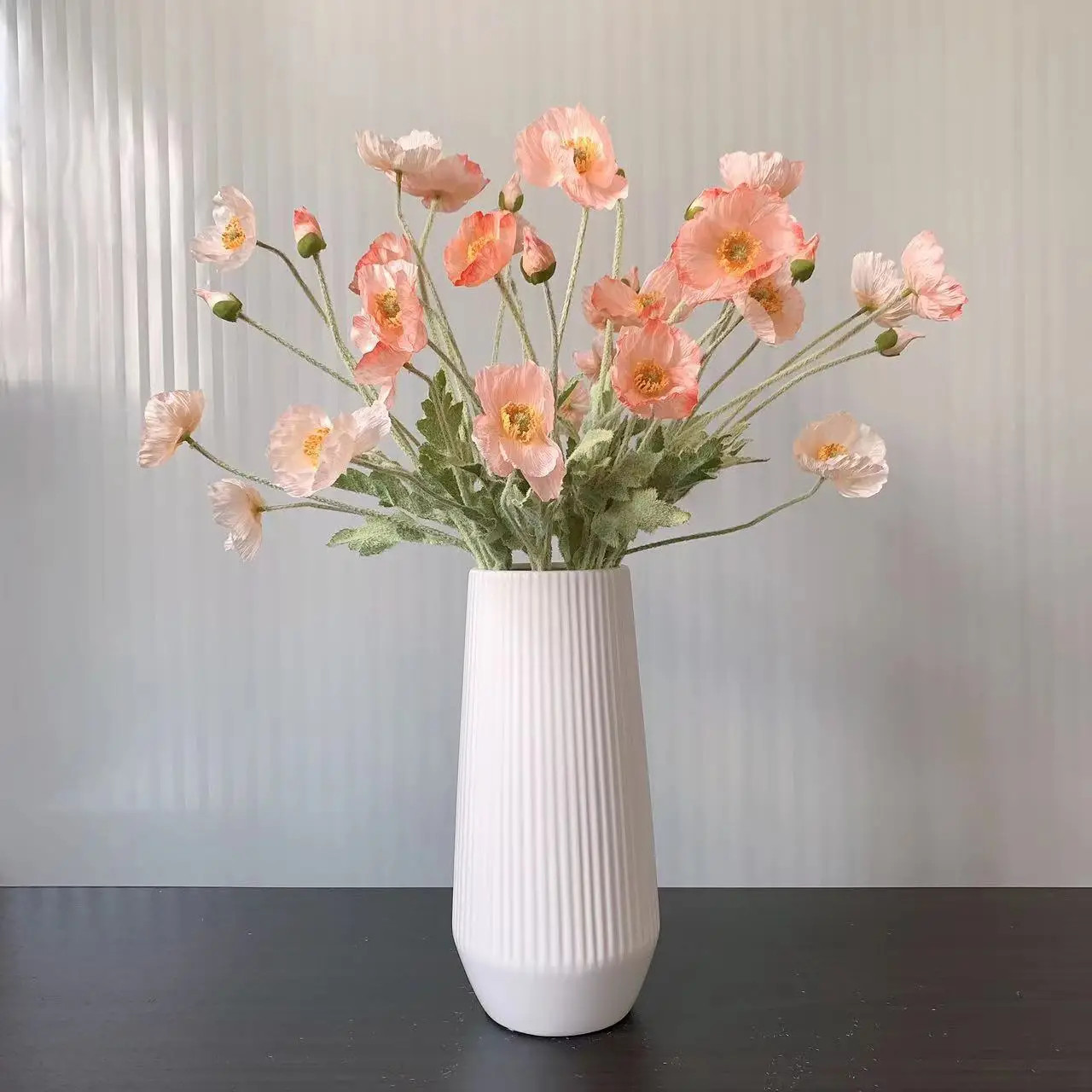 Artificial Flowers Fake Poppy Silk Flowers Long Stem Housewarming Garden