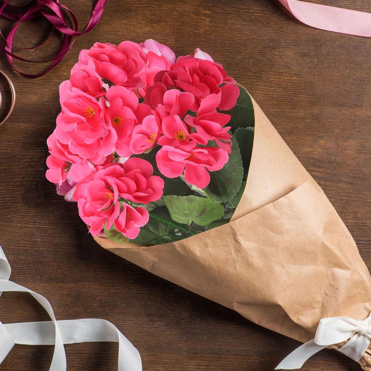 1-3 Pcs Artificial Geraniums Silk Flowers Outdoor Artificial Geranium Bush Red