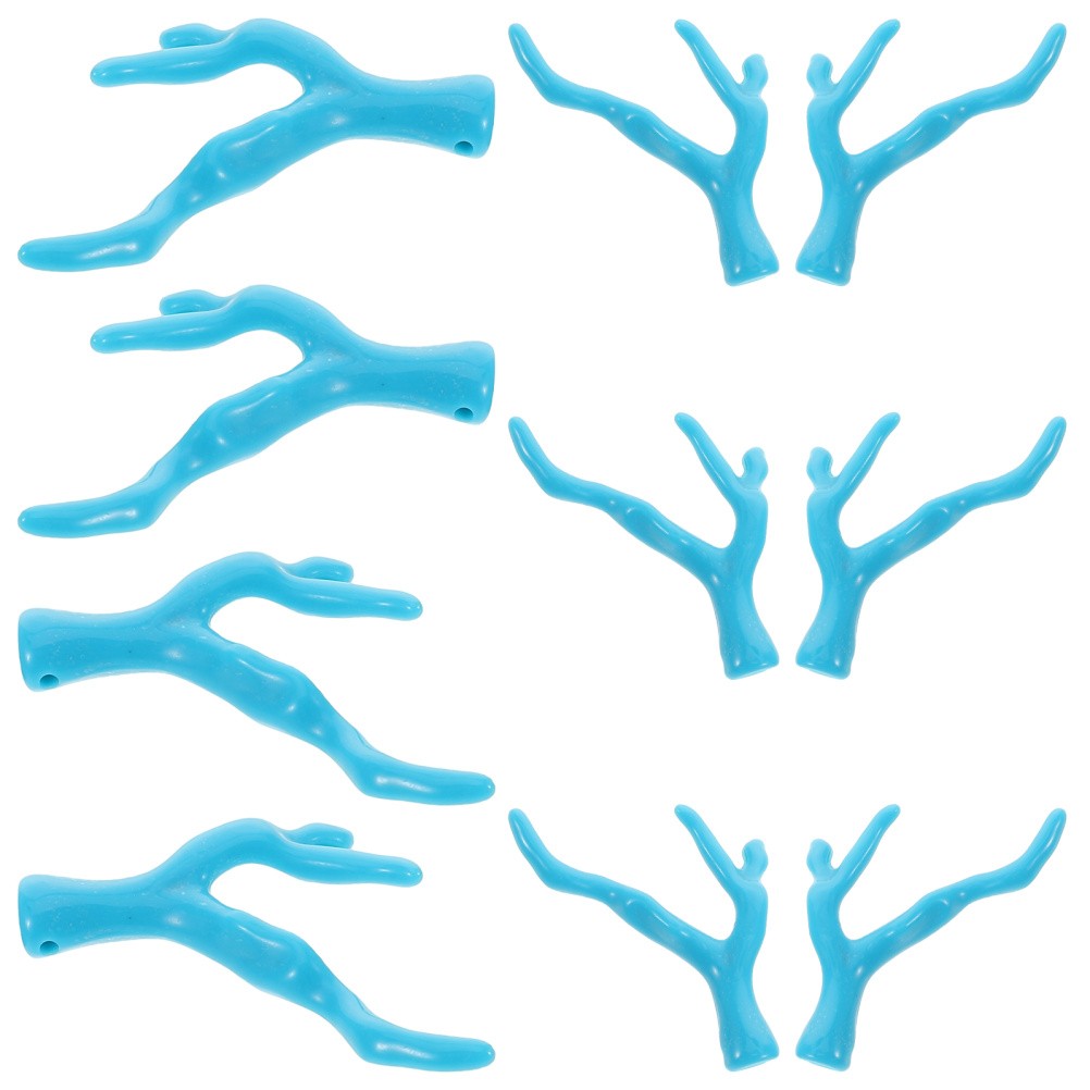 10Pcs Lightweight Acrylic Blue Coral Horn Branches for Hairpin DIY Decoration