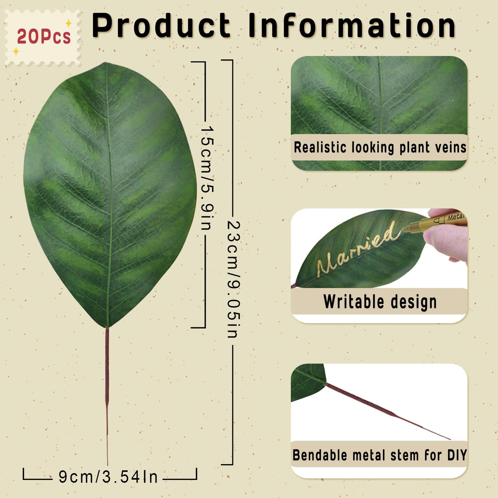Bigger Artificial Magnolia Leaves Fake Green Wedding Decorations Wreaths