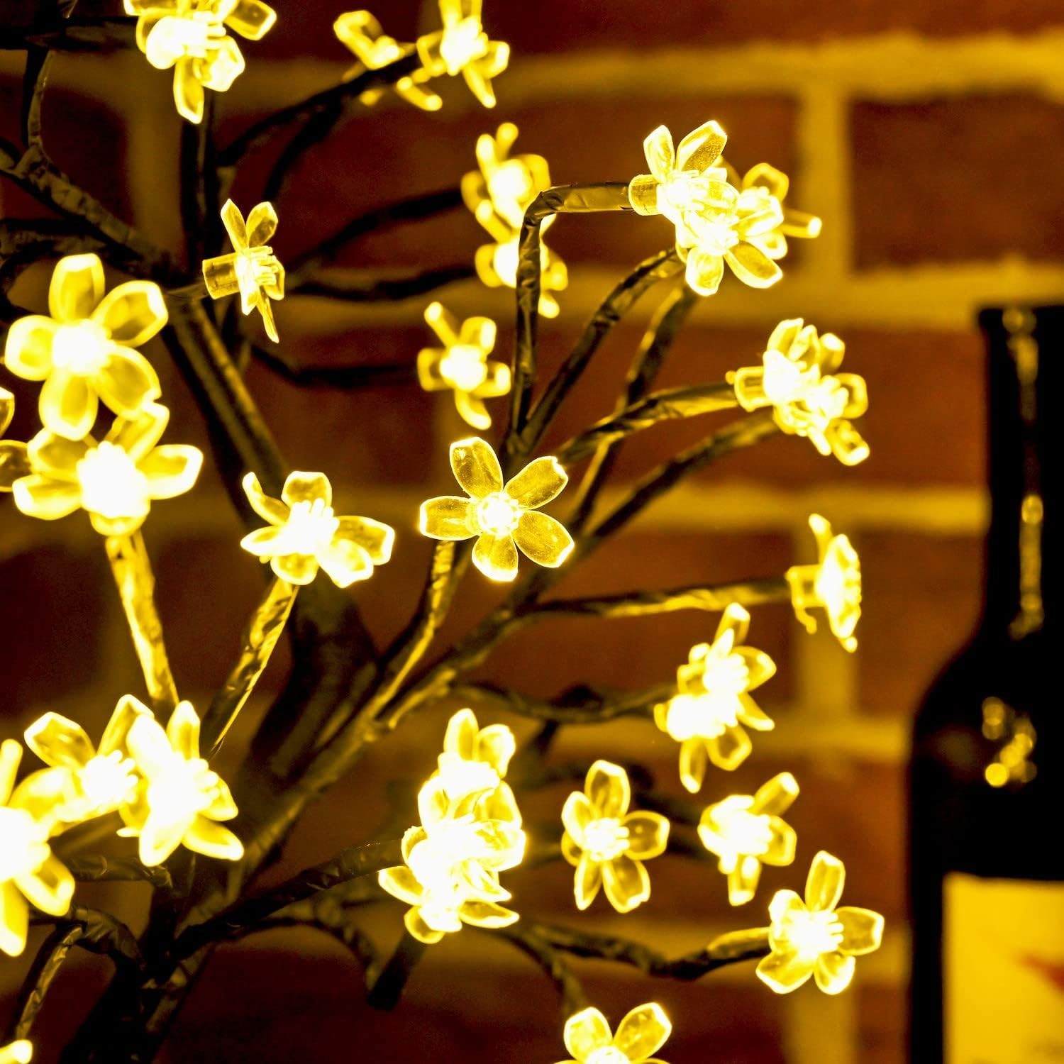 Cherry Blossom Tree Light,17inch 40LED Lighted Tabletop Artificial Flower Bonsai