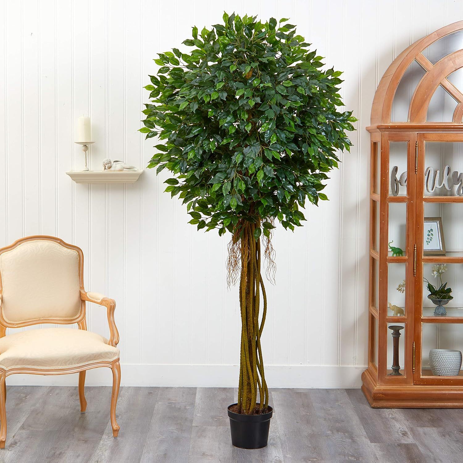 7.5Ft UV Resistant Ficus Tree for Indoor/Outdoor Decor