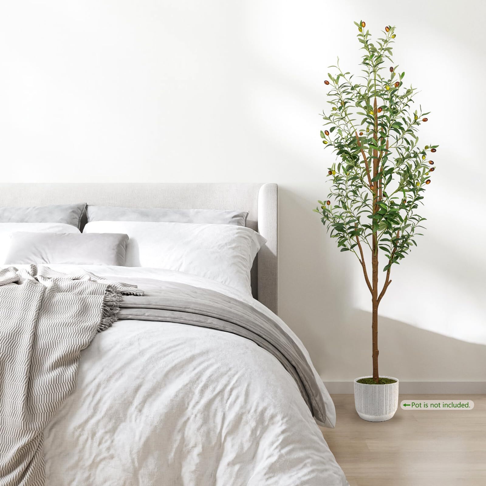 LuceAlberi Artificial Olive Trees 6FT – Large Faux Olive Tree for Indoor with Wh