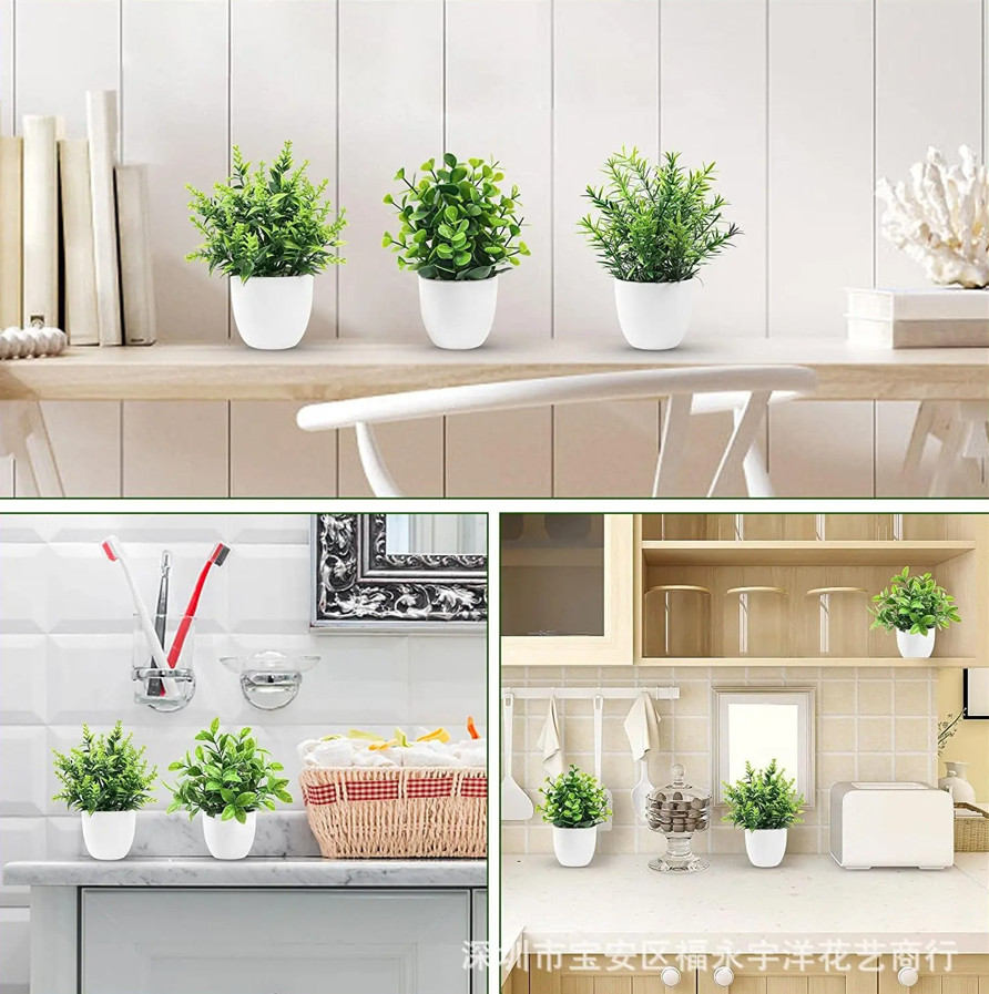 1pc Artificial Potted Bonsai Plant Desktop Home Office Decor Accessories Vine