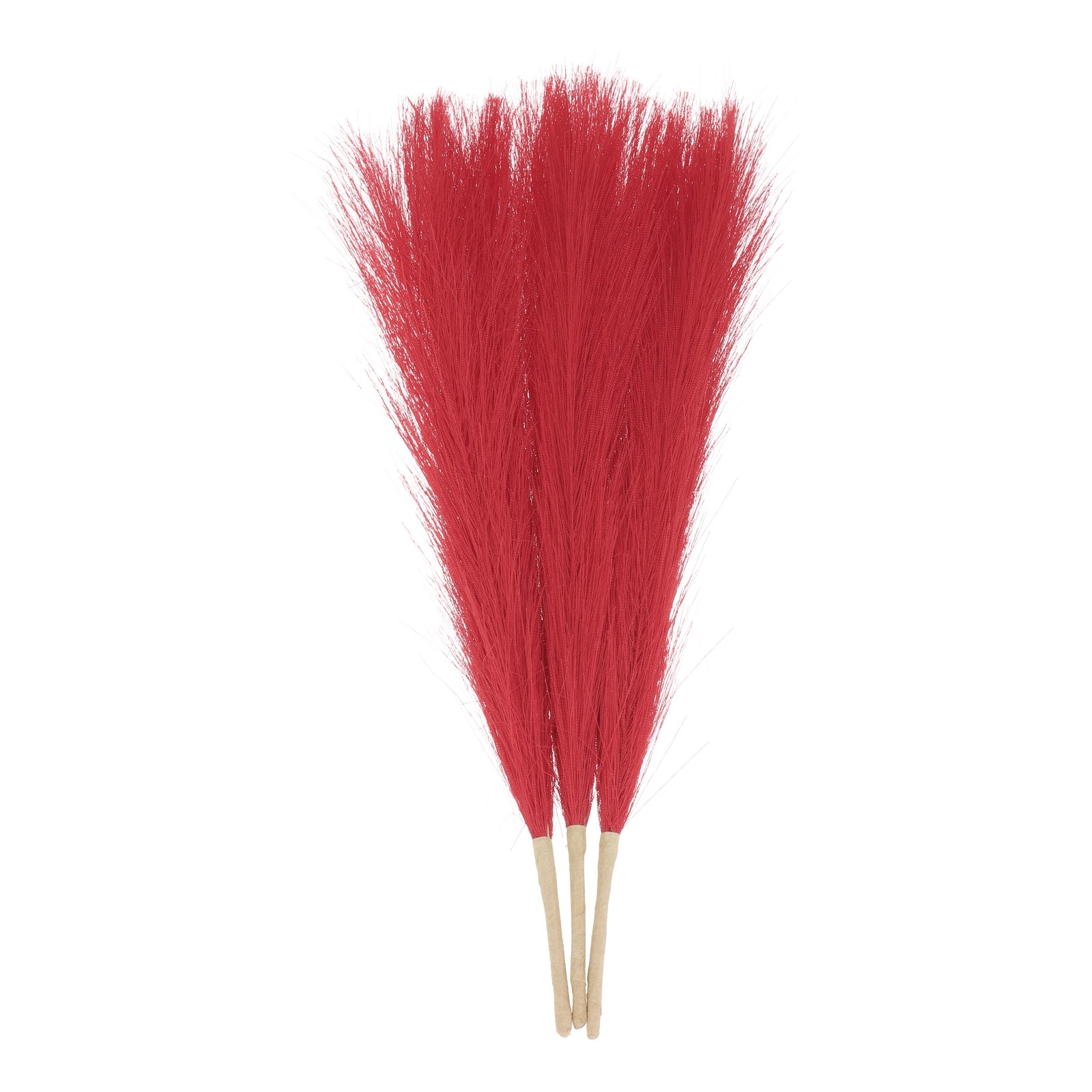 3pcs Dried Faux Pampas Grass 17″ Artificial Pampas Grass Decor Red
