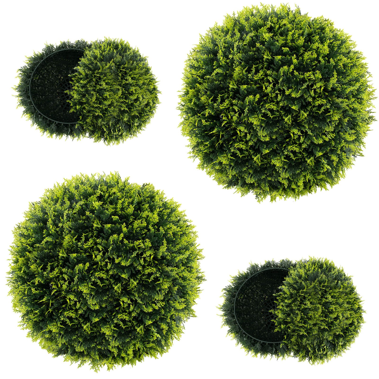 2 PCS 22″ Artificial Cedar Topiary Balls Sun-protective Round Greenery Bushes