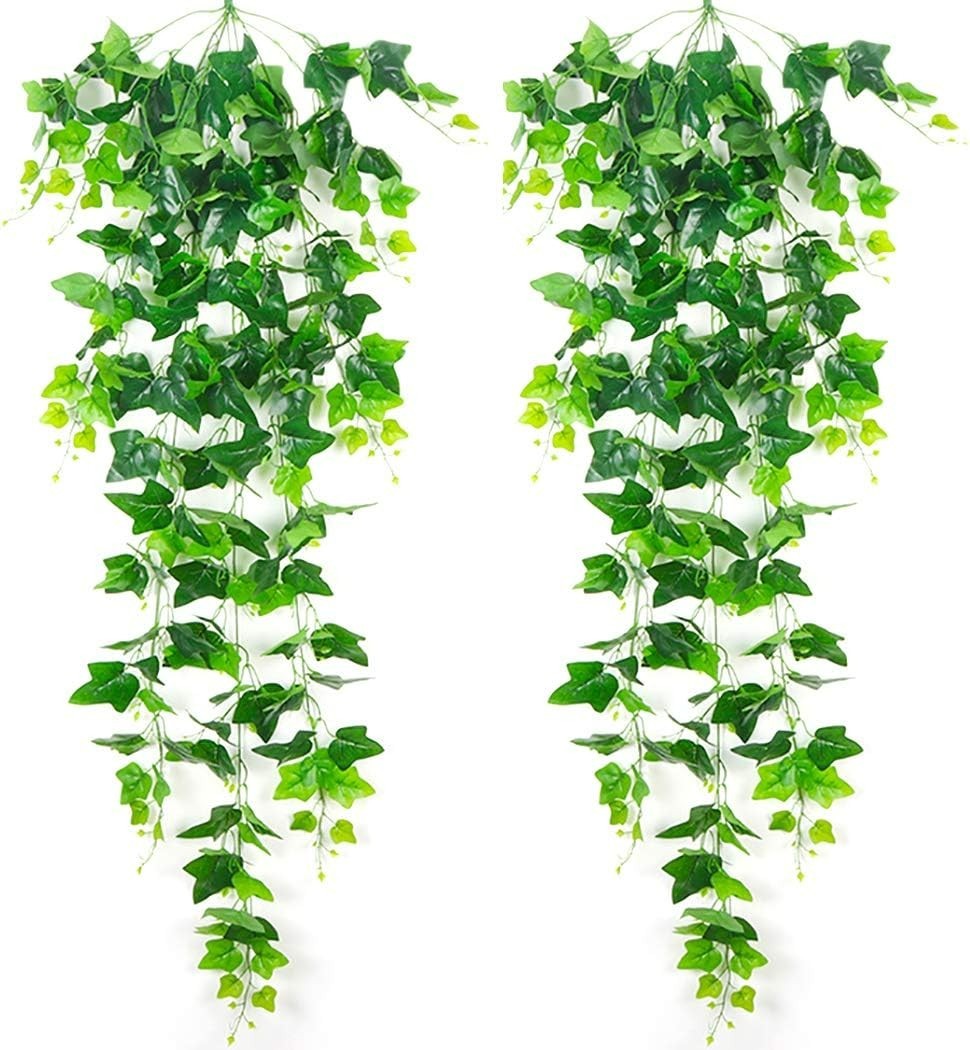 Lifelike 2 Pack Ivy Artificial Plants – 35-Inch Hanging Greenery for Any Space