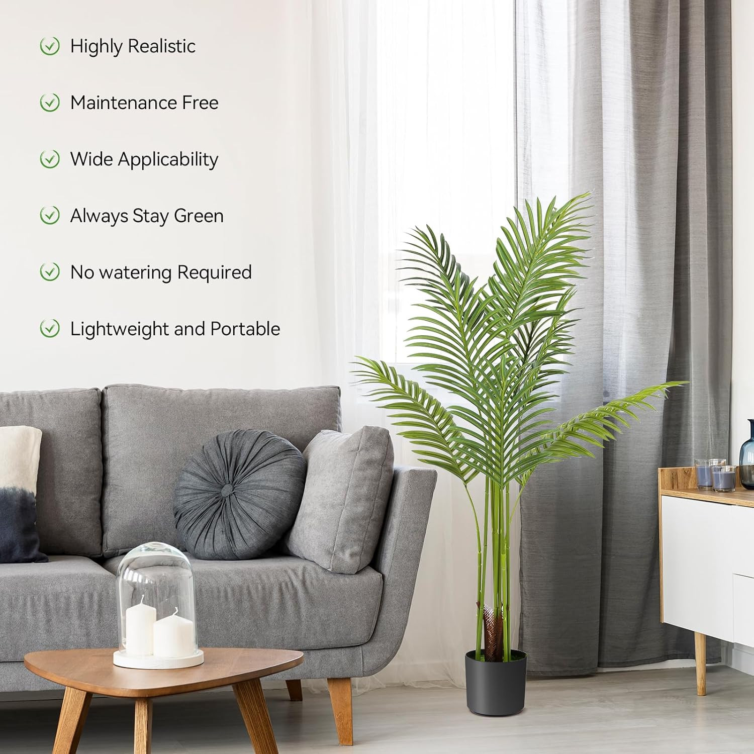 Artificial Bird of Paradise Plant Fake Tropical Palm Tree for Indoor Outdoor, Pe