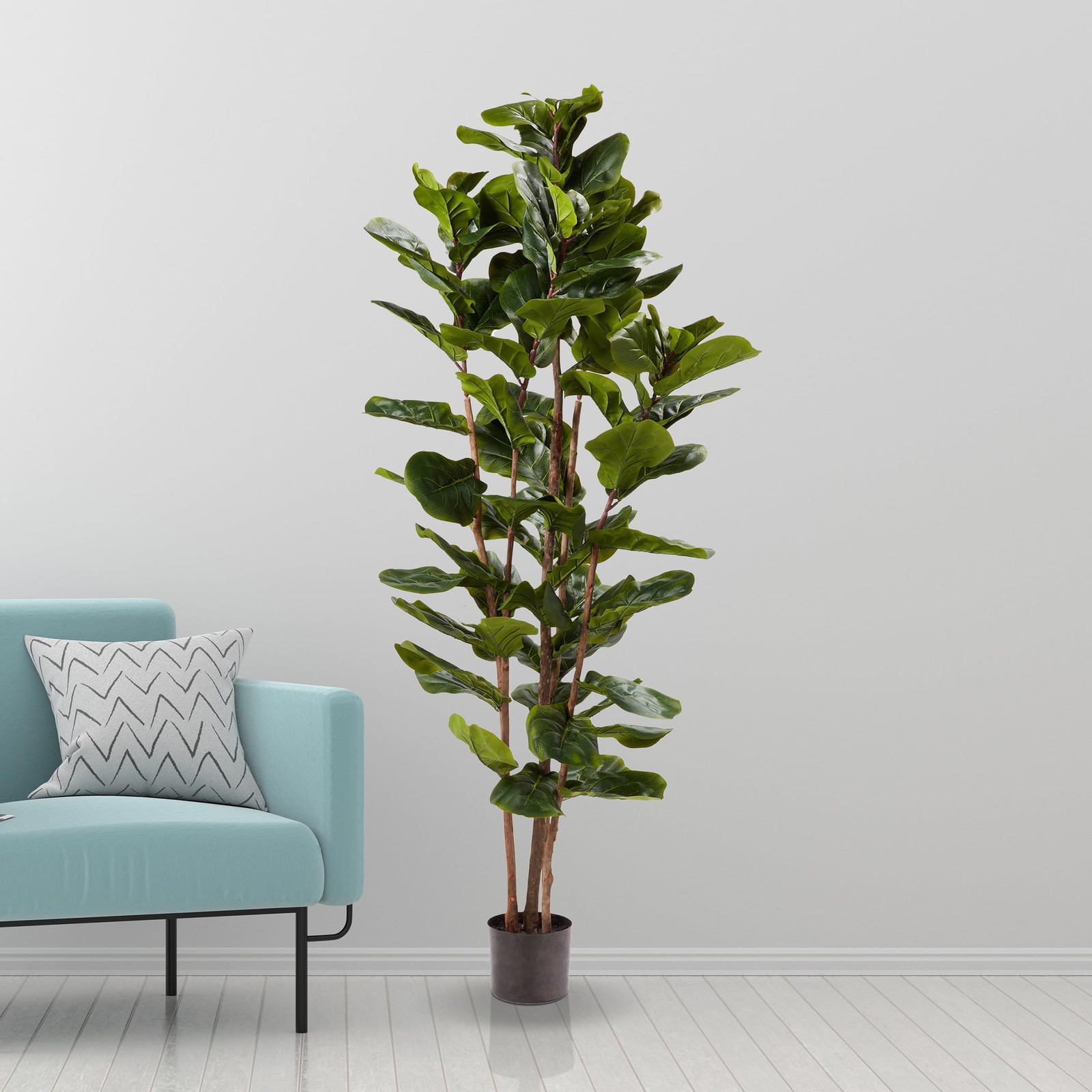 PURE GARDEN ARTIFICIAL FIDDLE LEAF FIG TREE, 72”, 50-LG1119 – GREEN