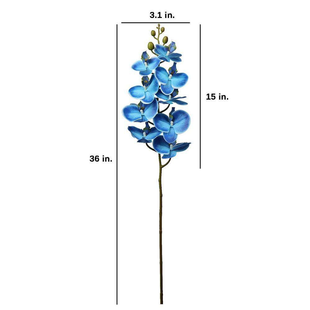 36 In. Blue Indoor Artificial Orchid Flower