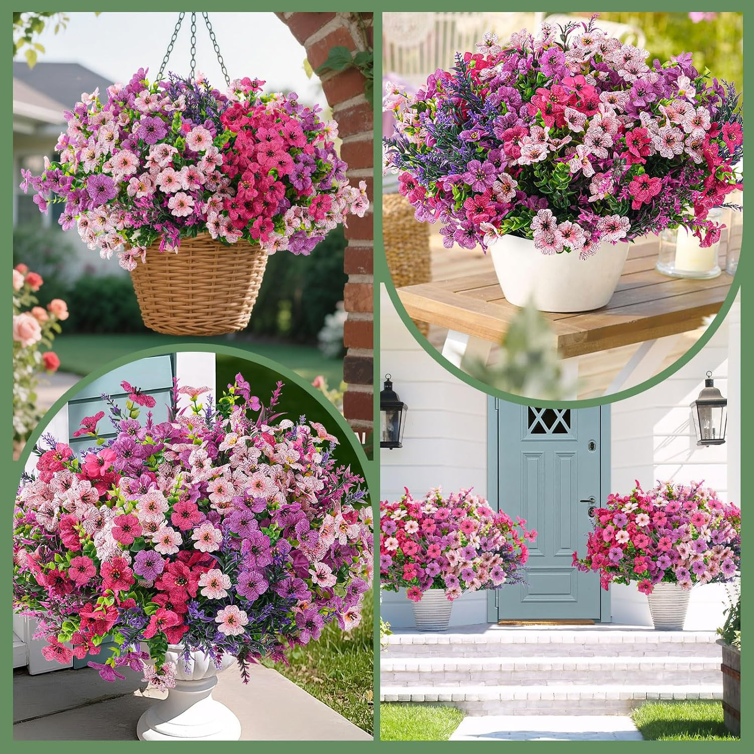 UV Resistant Artificial Flowers – 12Pcs Mixed Color for Indoor & Outdoor Decor