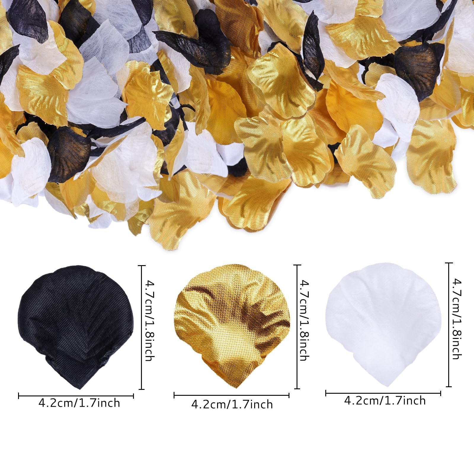 1800 PCS Bulk Artificial Rose Flower Petals Fits Wedding Black Gold White Decor