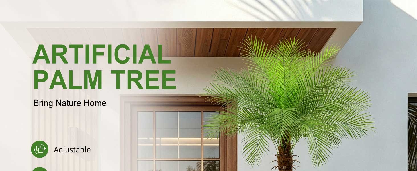 5ft Artificial Phoenix Palm Tree, Faux Coconut Silk Tropical Fake Palm Plant for