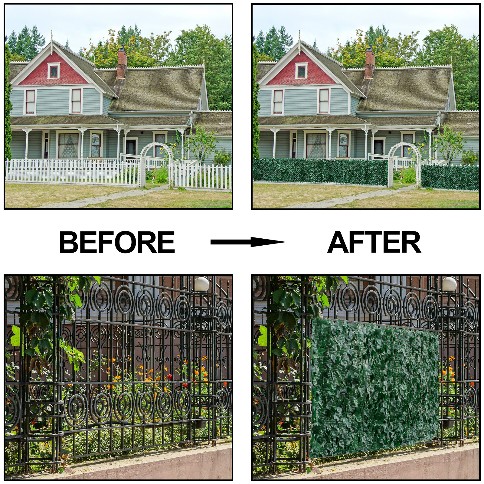 Artificial Hedge Ivy Leaf Wall Cover Outdoor Garden Fence Roll Privacy Screen