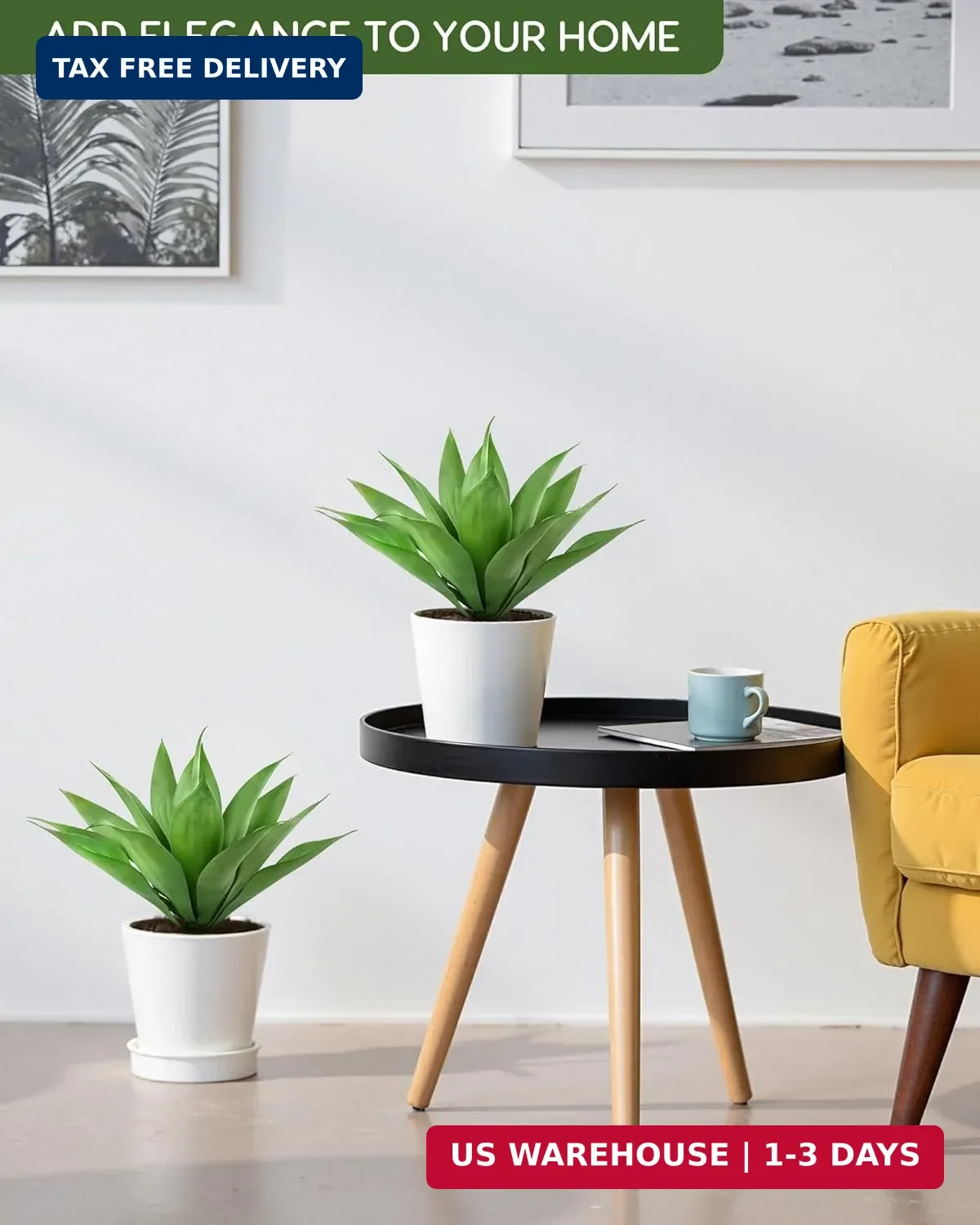 Velener Artificial Plant Outdoor Agave – Small Size UV Resistant Fake Agave Plan
