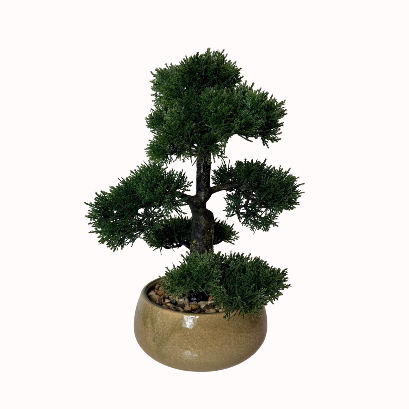 Artificial Bonsai Tree Faux Cedar Potted Plant Japanese Style Zen Decor Tabletop