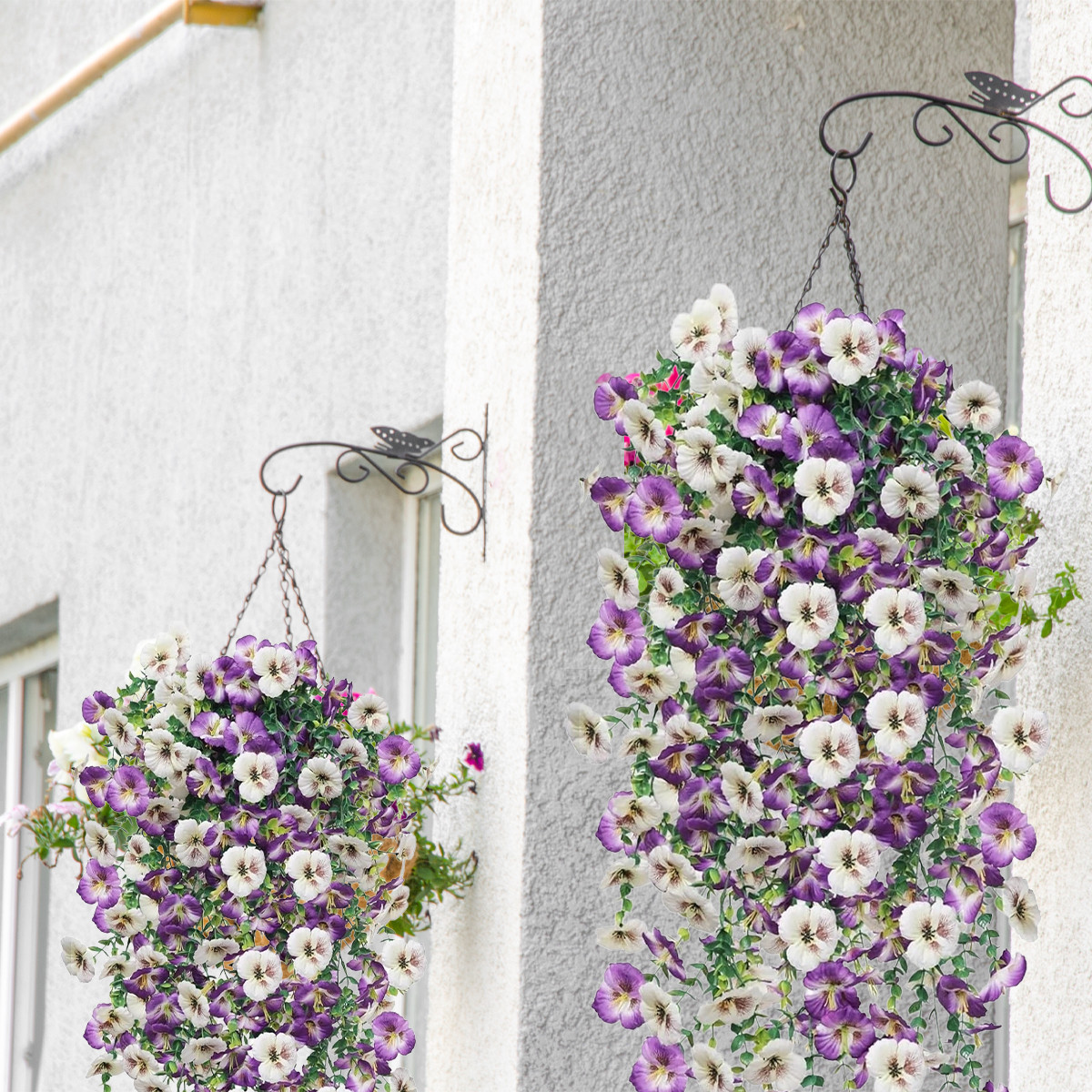 4Pcs Artificial Hanging Flowers Vines Plants Wedding Garden Indoor Outdoor Decor