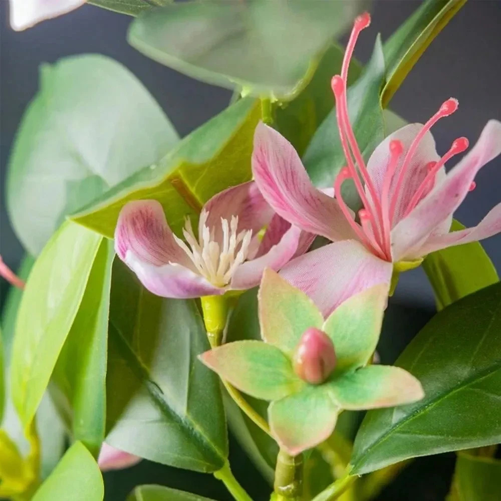 21-31cm Artificial Azaleas Plants Fake Rubber Tree Tropical Palm Leaves Faux