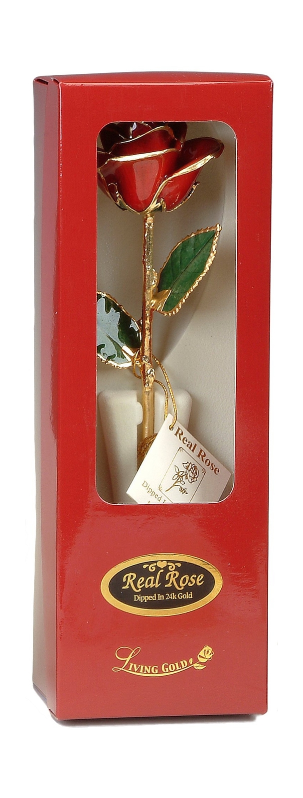 Living Gold Red 24k Gold Rose Real Rose Dipped in Gold, 12″, 1 pc.