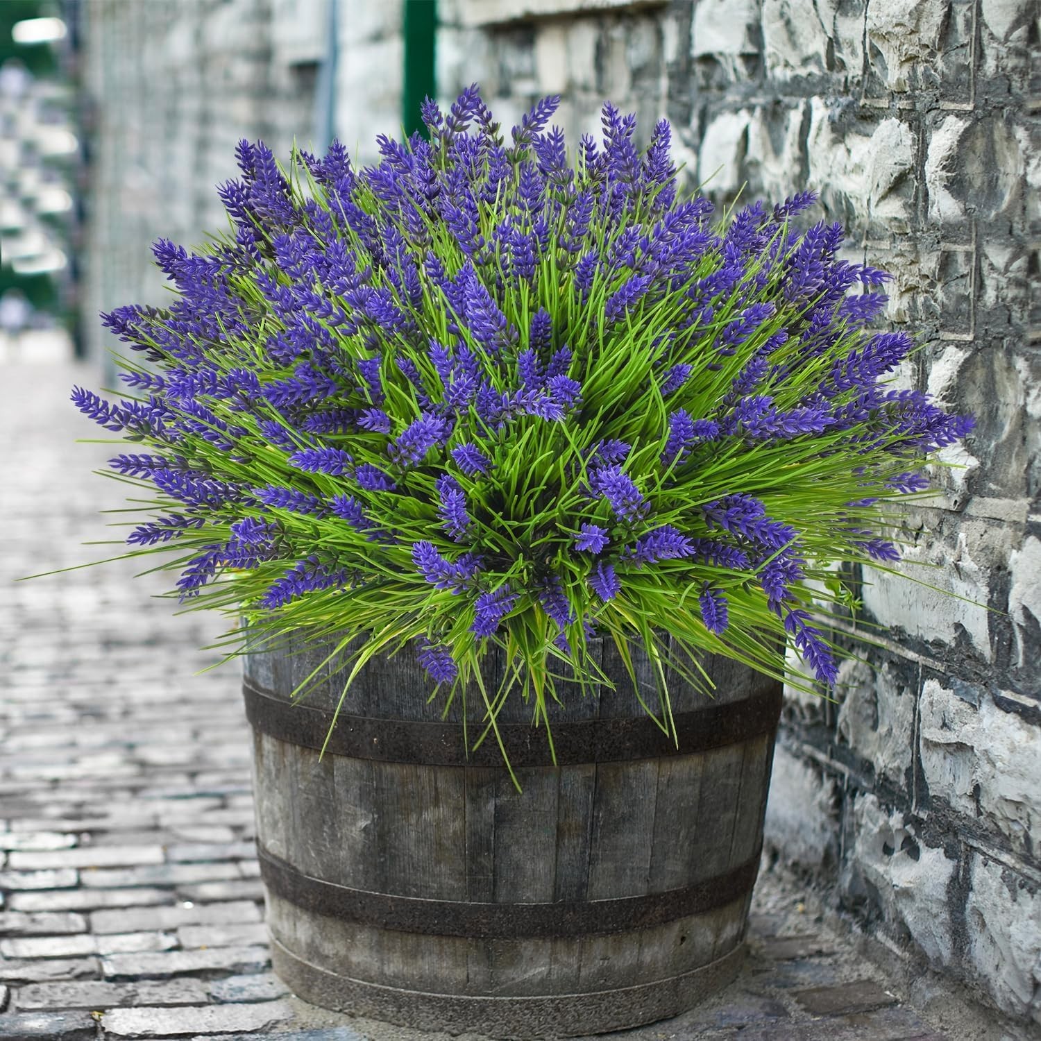 Artificial Plants Outdoor, 20PCS Lavender Artificial Flowers,Fake Plants Plas…