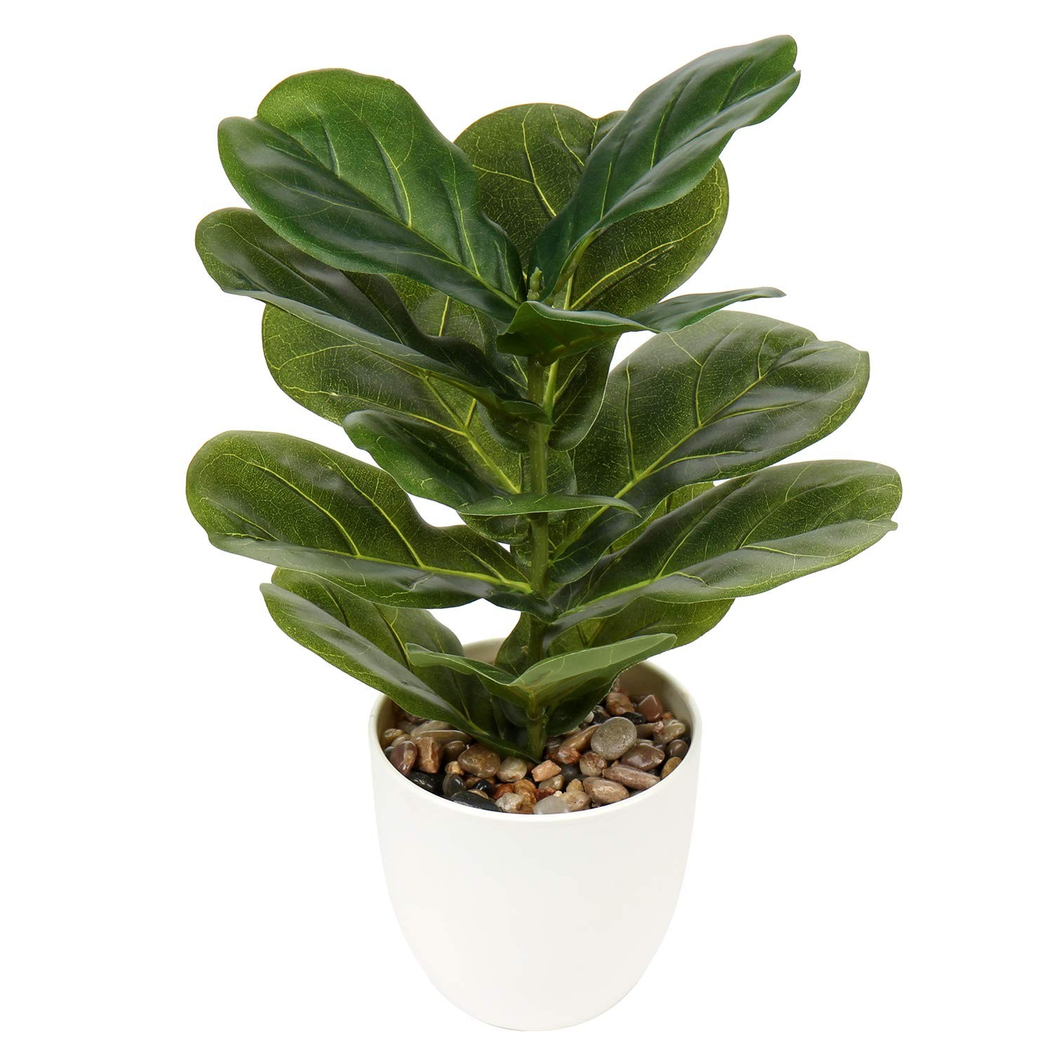 18 Inch Artificial Plants Fake Fiddle Leaf Fig Faux Ficus Lyrata Potted Decor