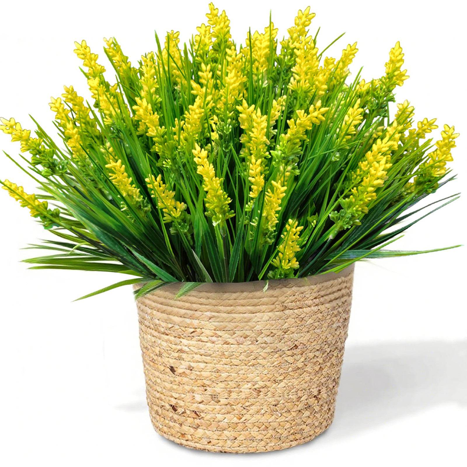 12 Bundles Artificial Plants Outdoor Fake Monkey Grass UV Resistant Faux Bush…