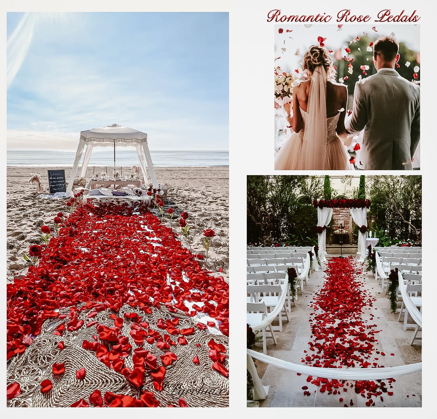 1000Pieces Rose Petals, Artificial Flower Petals Fake Rose Petals for Romanti…