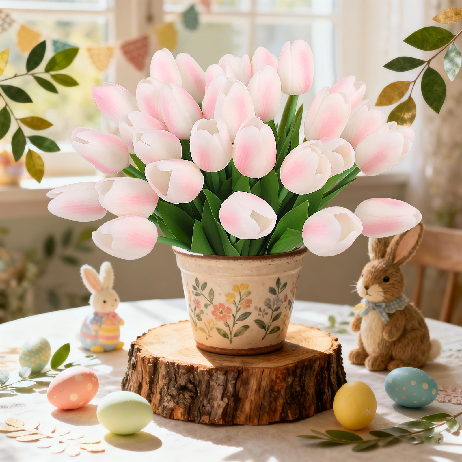 Artificial Tulips Flowers 30pcs 13.4″ Real Touch Faux Multicolor – Wedding Decor