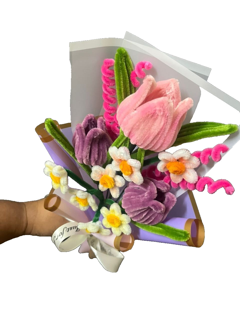 Pipe Cleaner Flowers tulip Bouquet Handmade ready stock