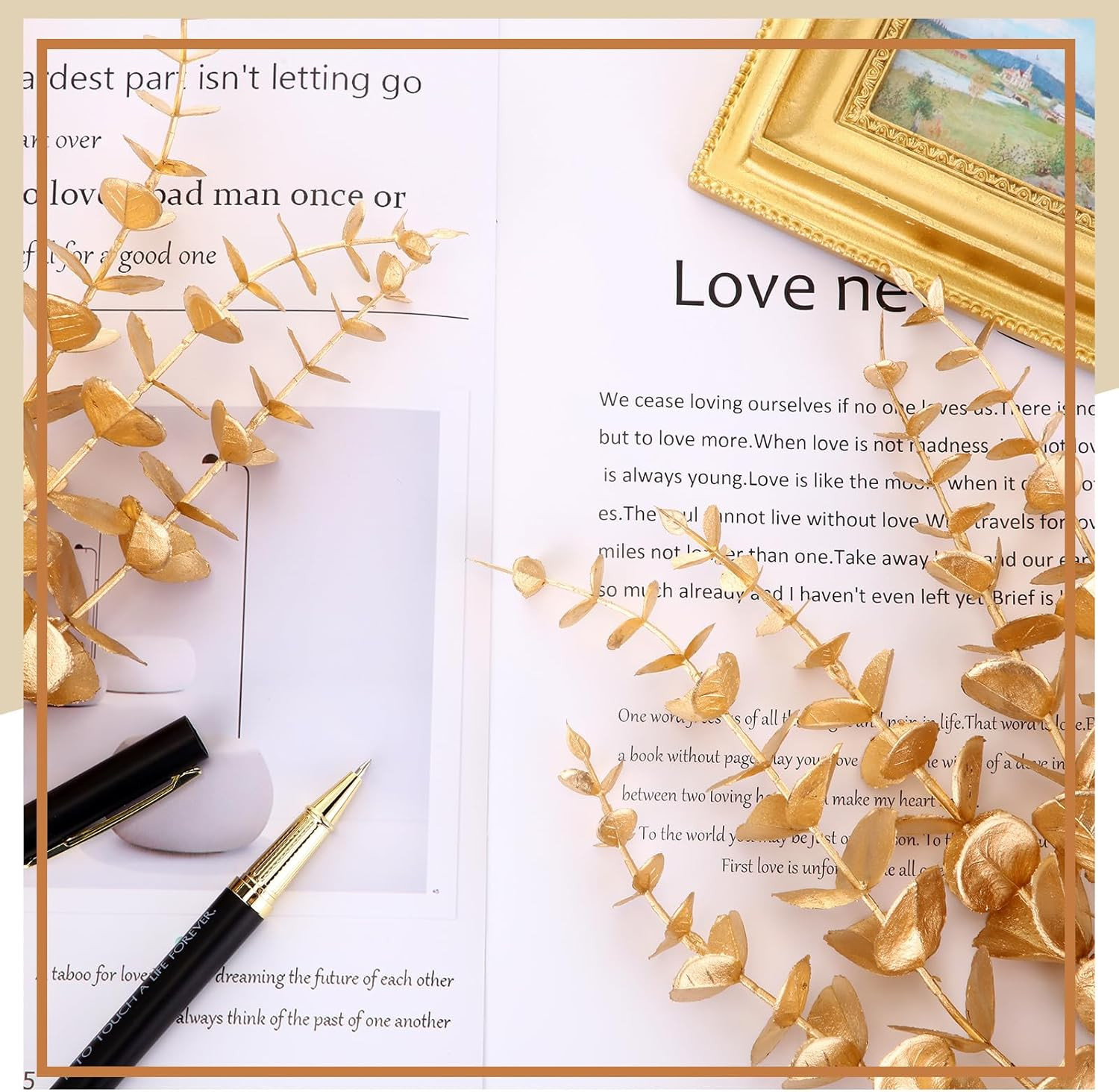 200Pcs Gold Eucalyptus Stems – 15In Decor for Home & Wedding Centerpieces