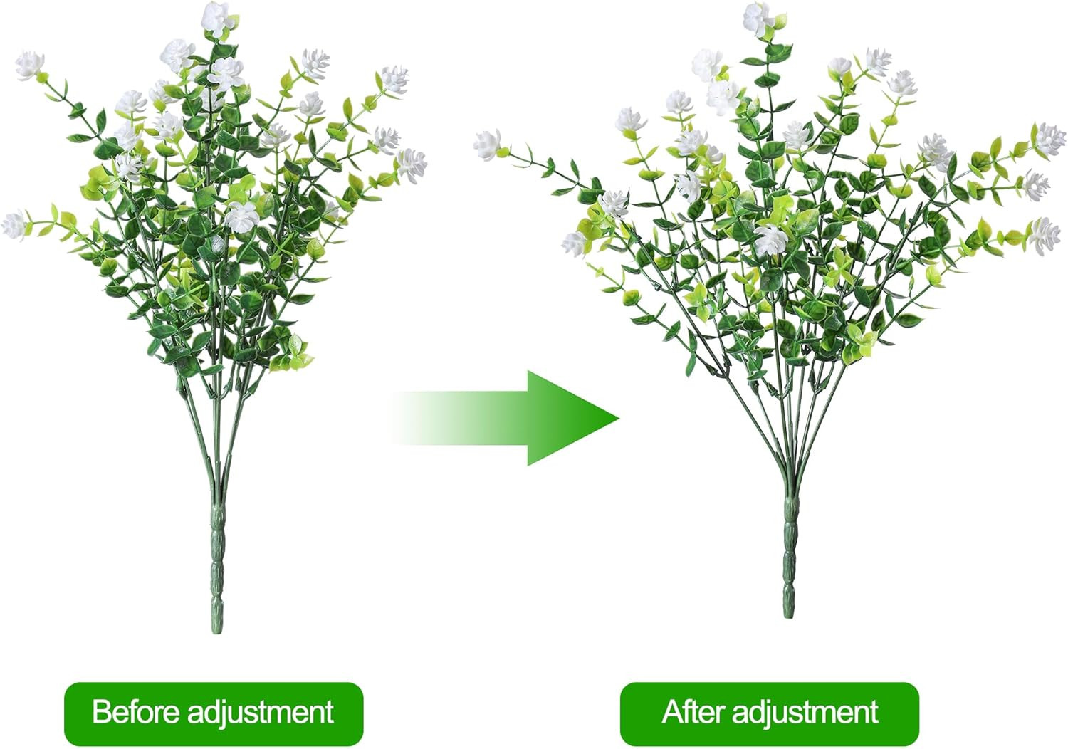 20 Bundles Artificial Fake Outdoor Plants Flowers for Spring Decoration, UV Resi
