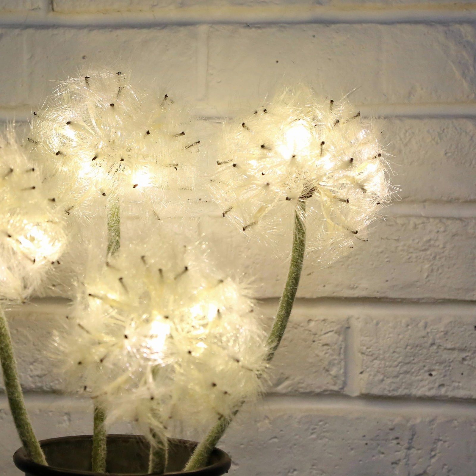 Artificial Dandelion Flowers with Lights with Timer Faux Dandelion Wish Flowe…
