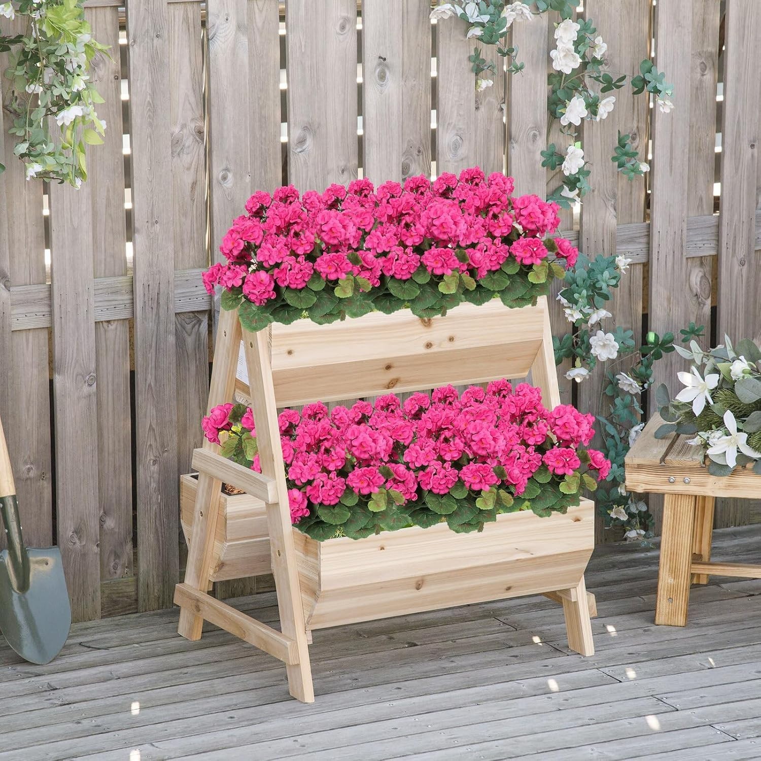 Realistic 3 Pack Geranium UV Resistant Flowers – Perfect for Outdoors & Indoors