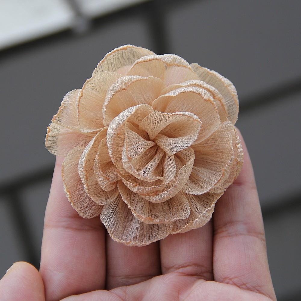6cm Rose Camellia Chiffon Fabric Flower For Wedding Invitation Artificial Flower