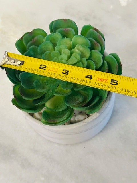 Succulents Plants Artificial, Larg Fake Succulents in White & Grey Ceramic Pot
