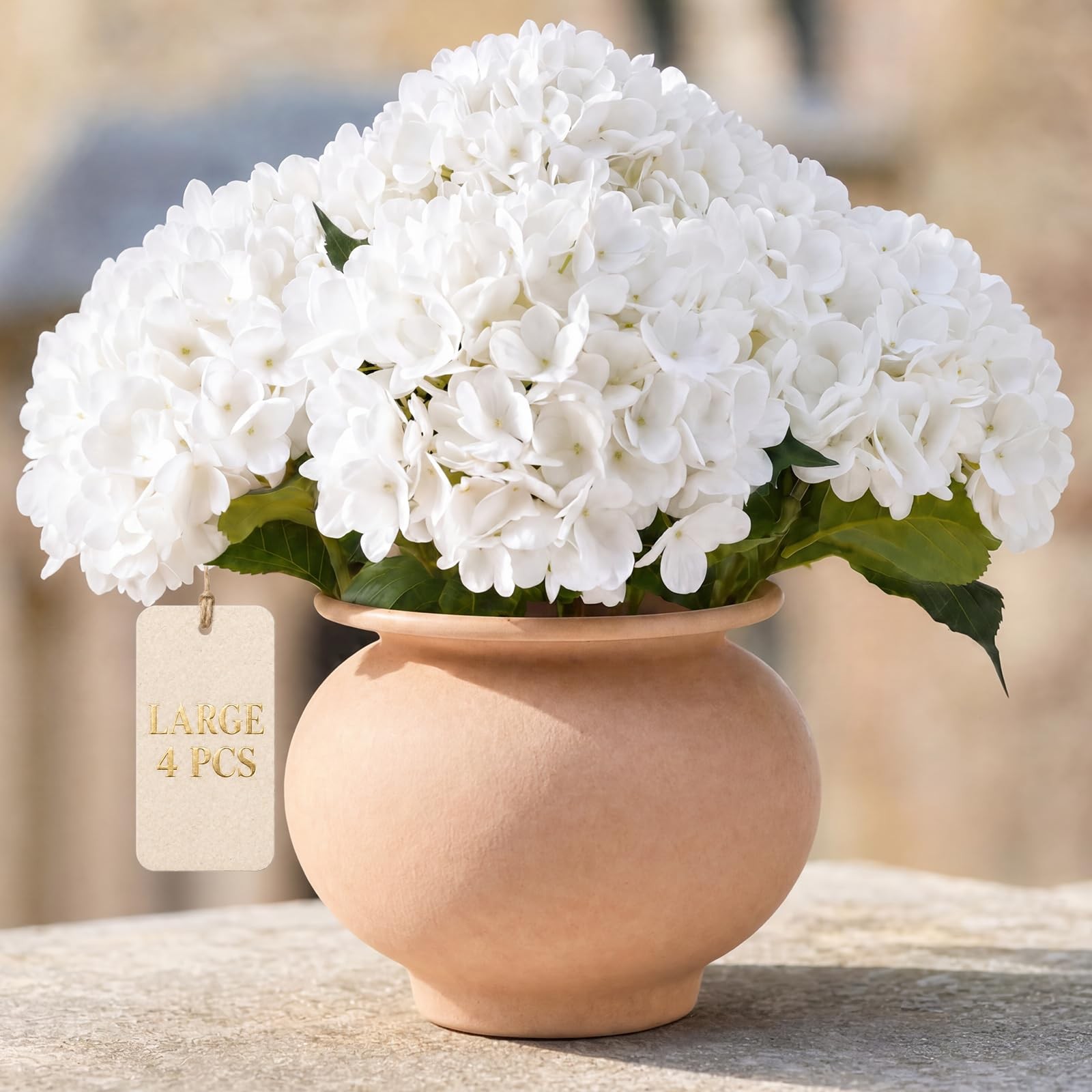 196-Petal Artificial Hydrangea Flowers for Indoor & Outdoor Decor, 4PCS Real …