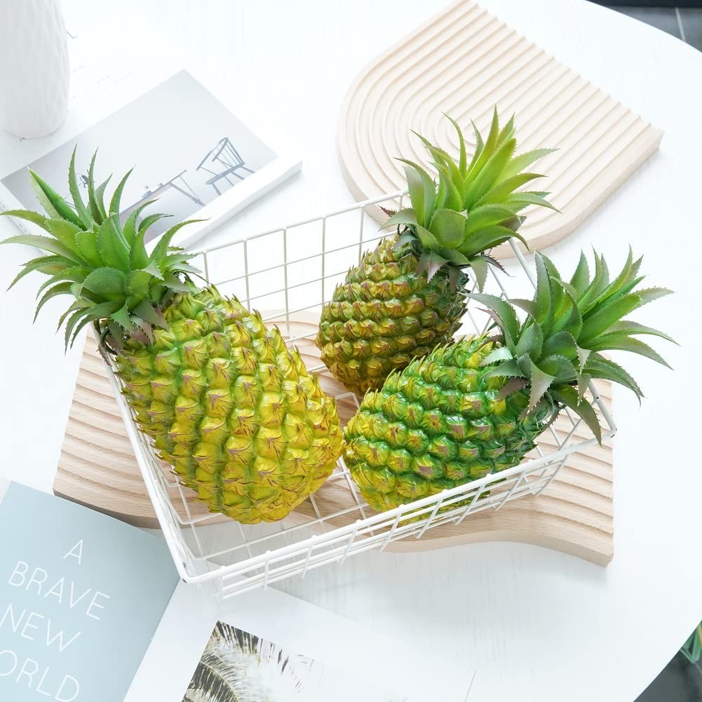 2 Pack Artificial Pineapple Simulated Fruit Decor Lifelike Model Green Large