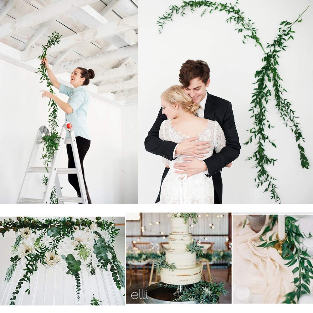 2 Pack Artificial Hanging Leaves Vines, 5.7 Ft Fake Willow Leaves Twigs Silk …