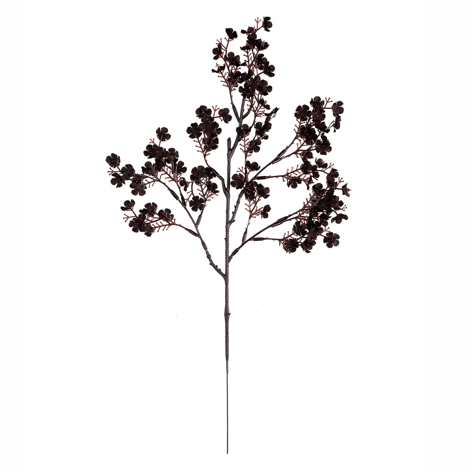 Silk Babys Breath Artificial Flowers Bulk 6pcs Faux 6 Bundles Blackish Red