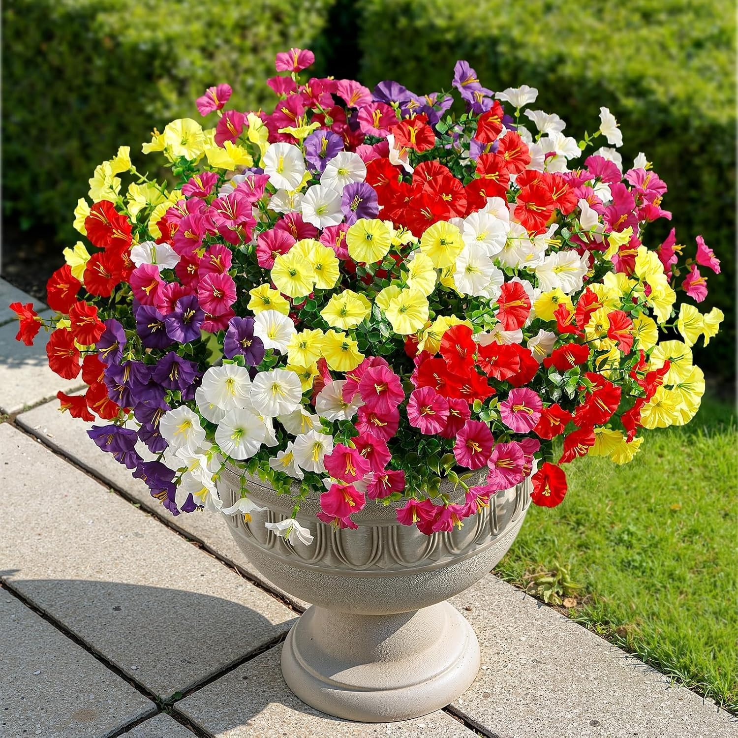 All-Weather 24 Bundle Silk Morning Glory Set – Mix of 5 Colors for Outdoor Décor