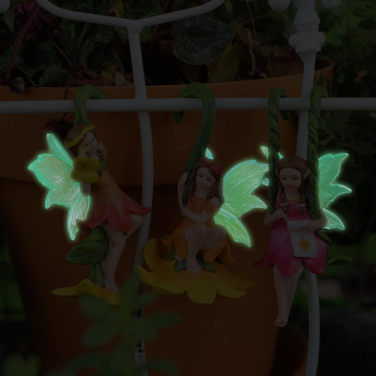 3pc Tree Vine Flower Fairy Diy Garden Bonsai Pendant Home Decor Craft