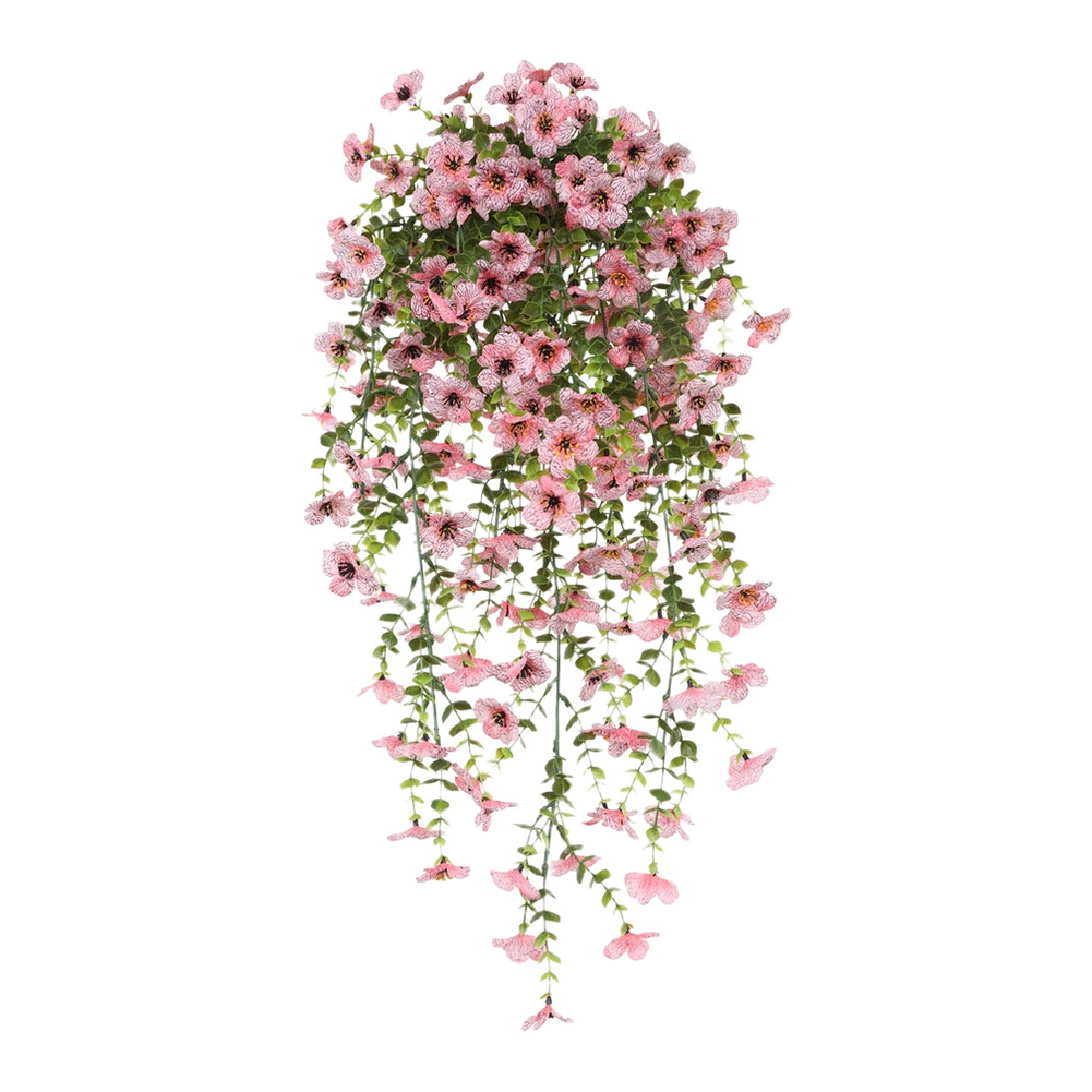 76cm Artificial Eucalyptus Vine with Violet Silk Flowers for Outdoor Decoration