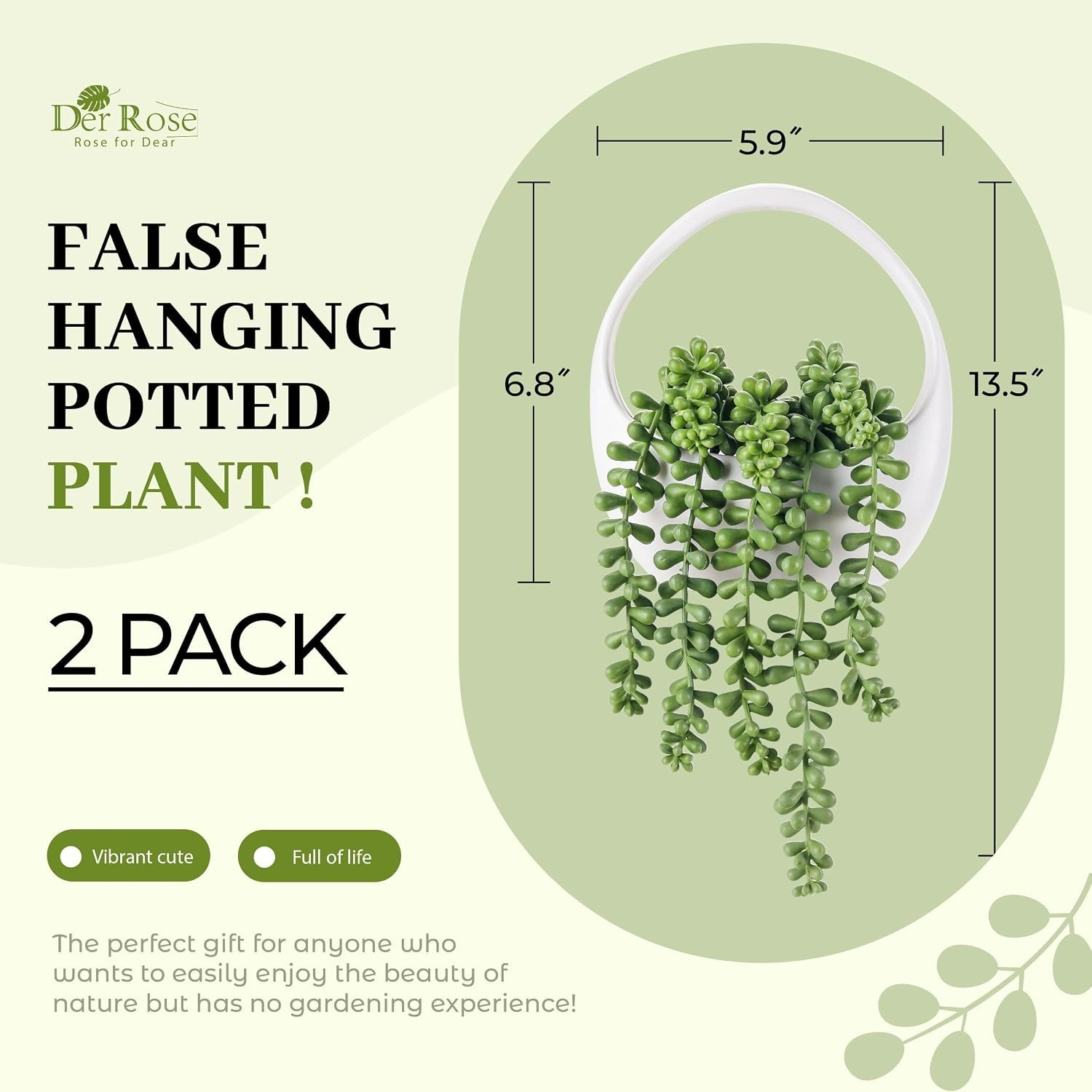 Realistic 2-Pack String of Pearls Fake Plants – Stylish Home & Office Decor