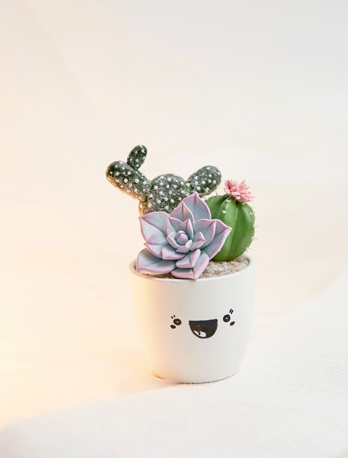 Artificial succulent garden decor – Realistic plants arrangement – Polymer clay