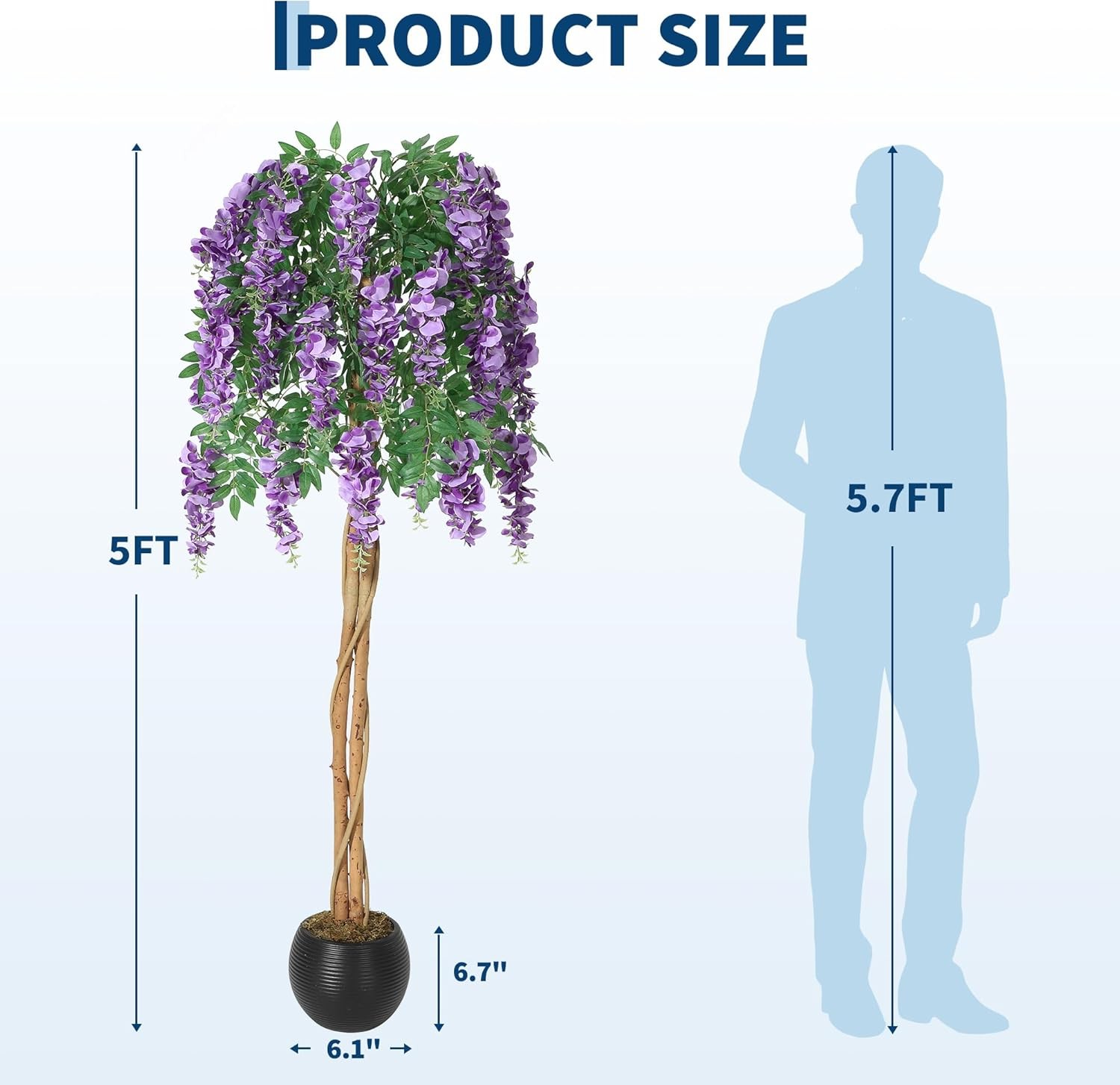 Realistic Artificial Flower Tree Lilac Wisteria Tree 120/150cm Tall Fake Plant
